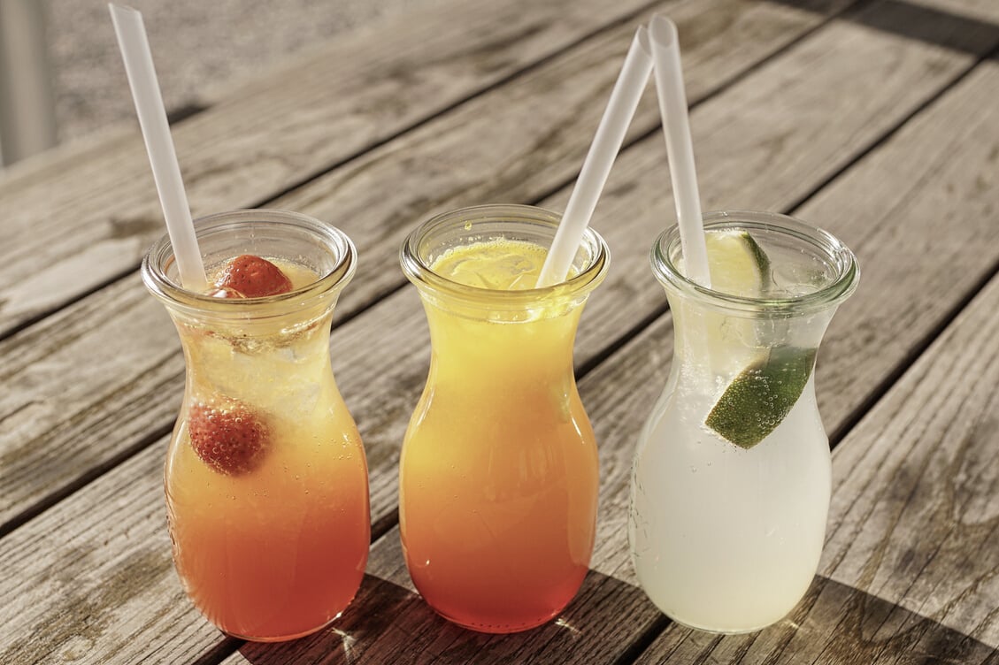 Refreshing Drinks in Glasses